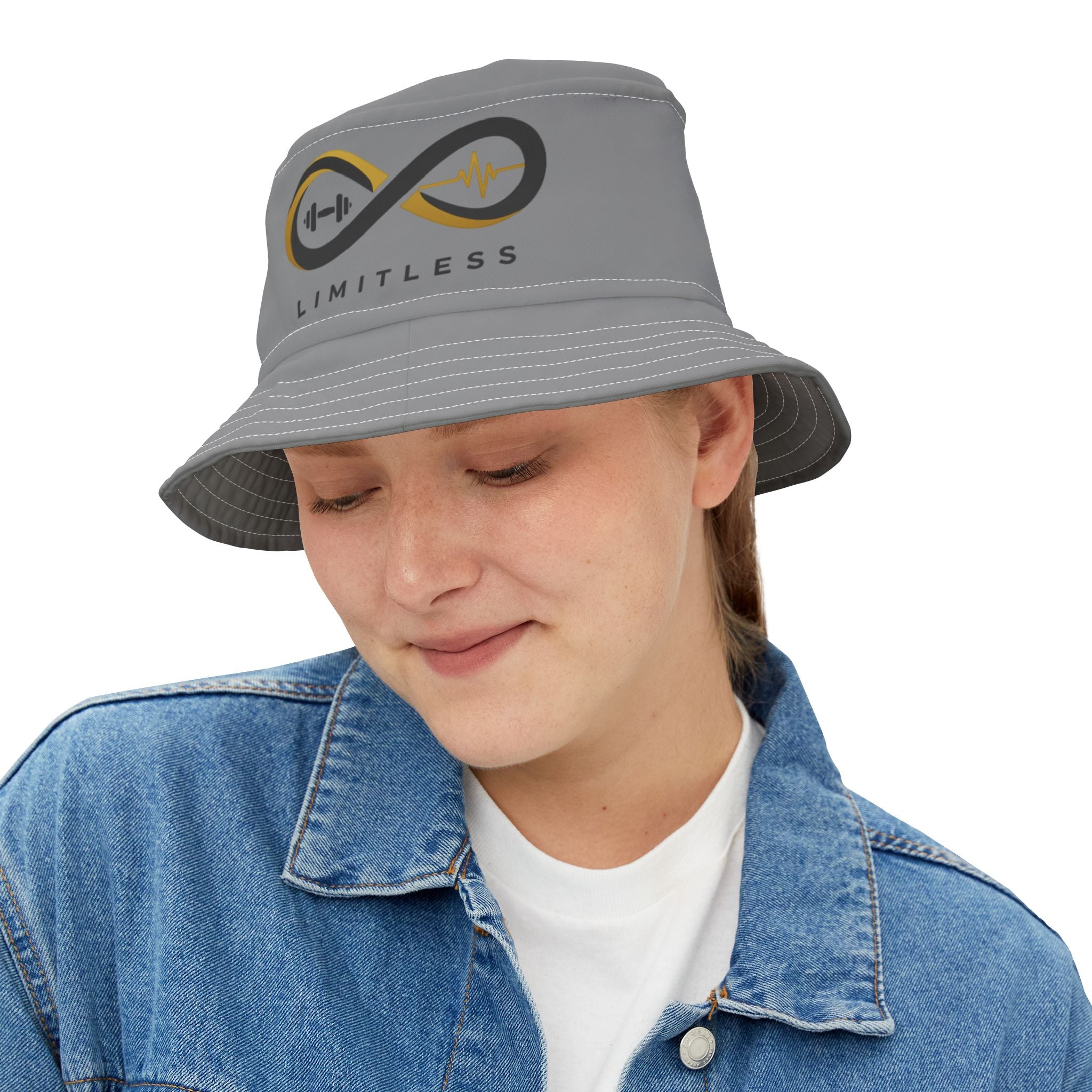 “Limitless” Bucket Hat (AOP): Grey