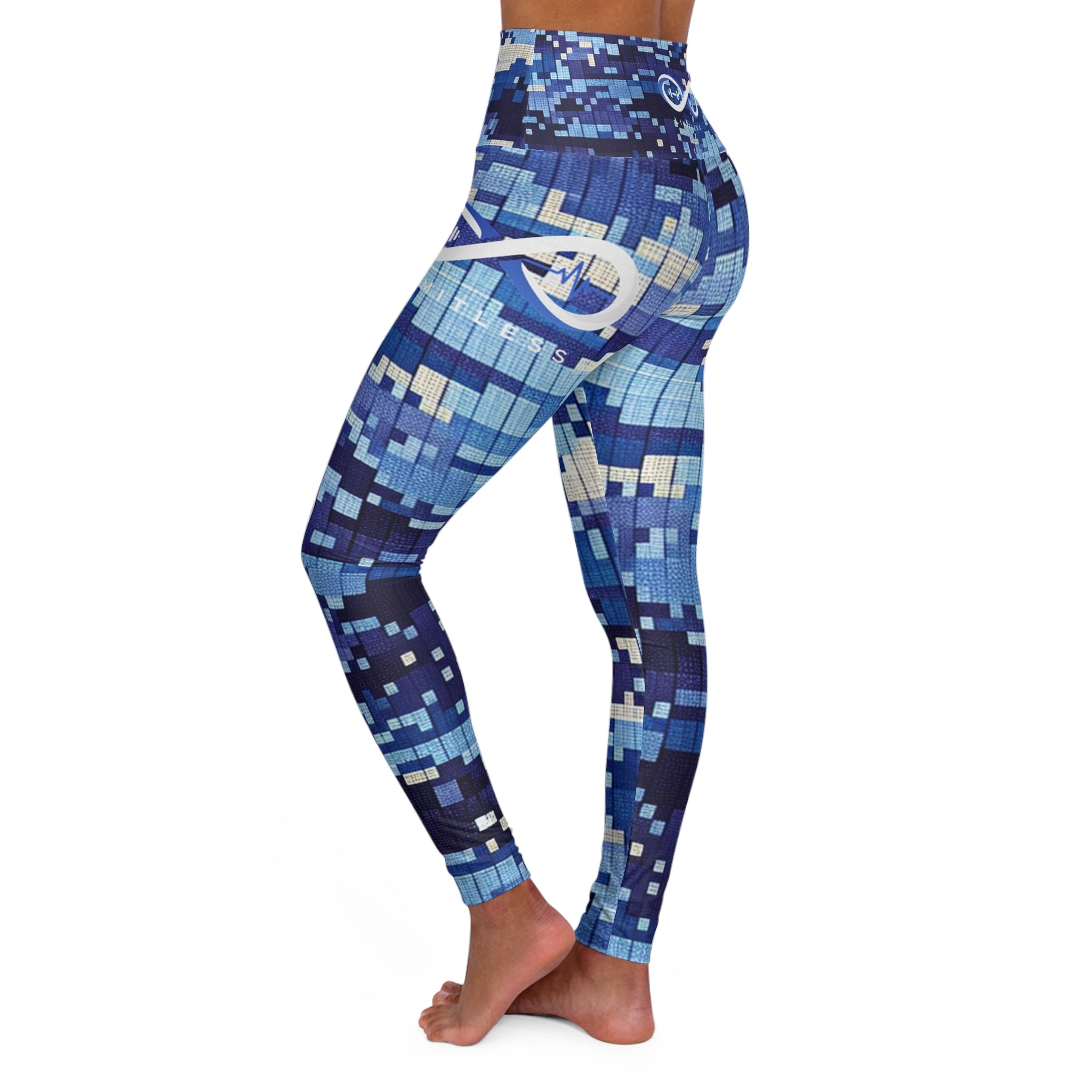 “Limitless” Camo High-Waisted Leggings (Blue)
