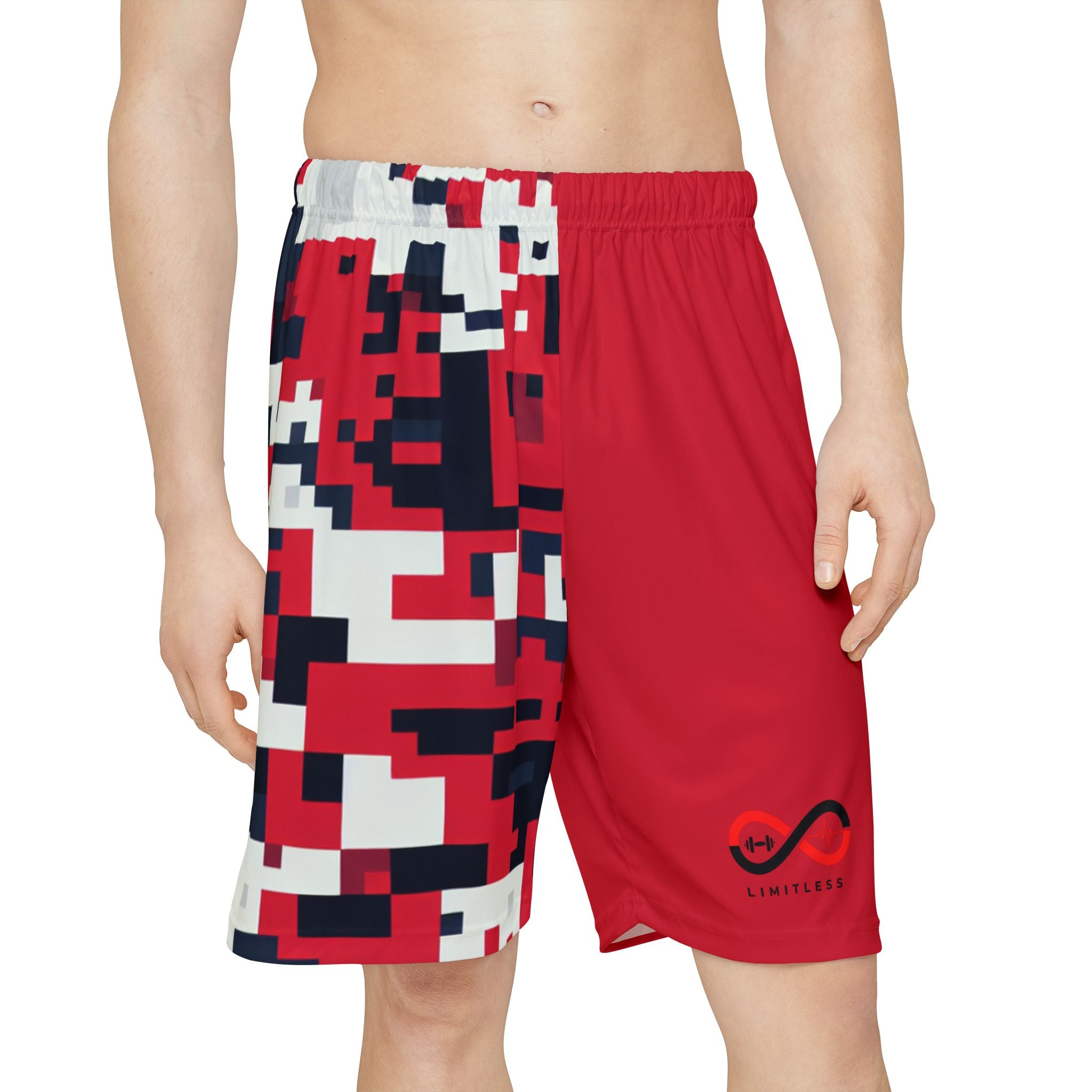 “Limitless” 50/50 Basketball Shorts (Red)