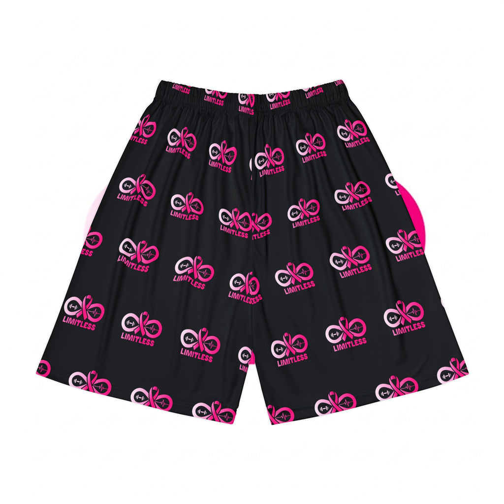 “Limitless” Breast Cancer Awareness Basketball Shorts (Black)