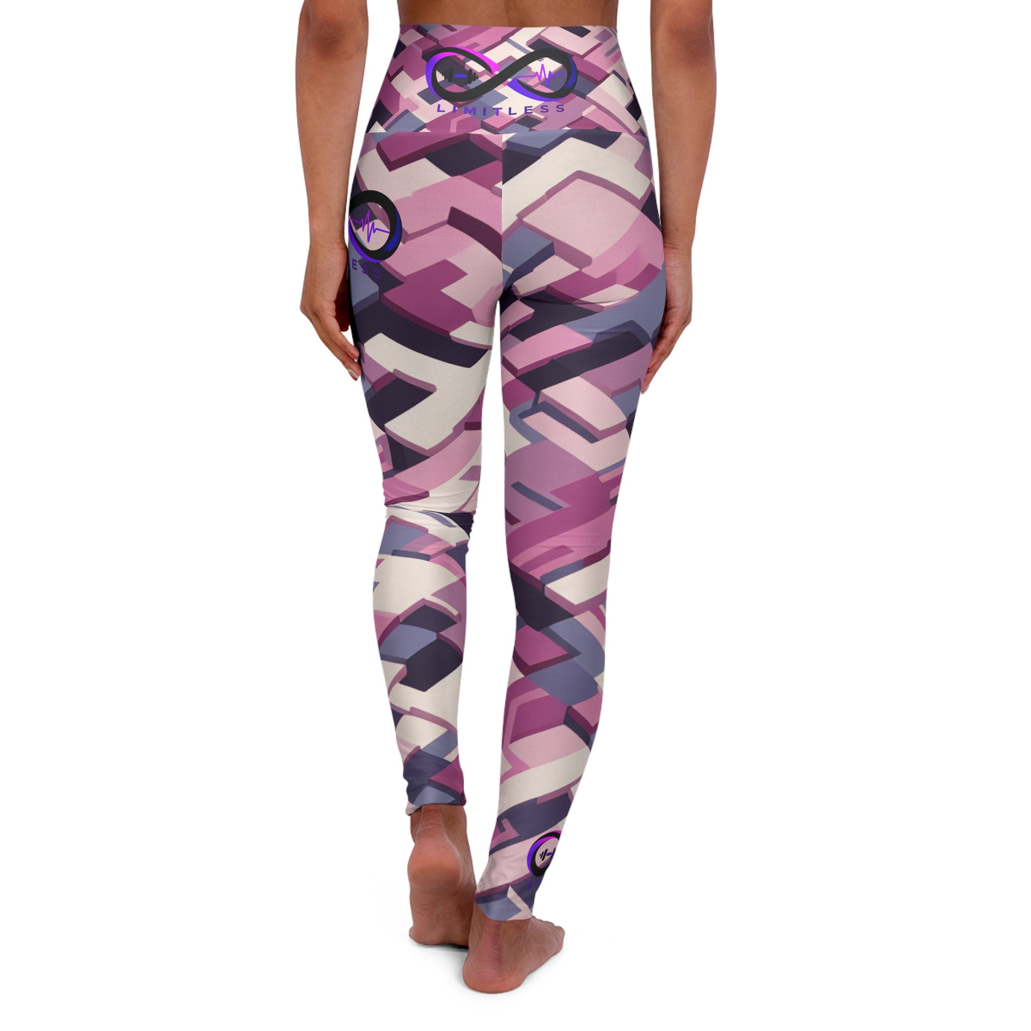 “Limitless” Digital High-Waisted Leggings (Pink)