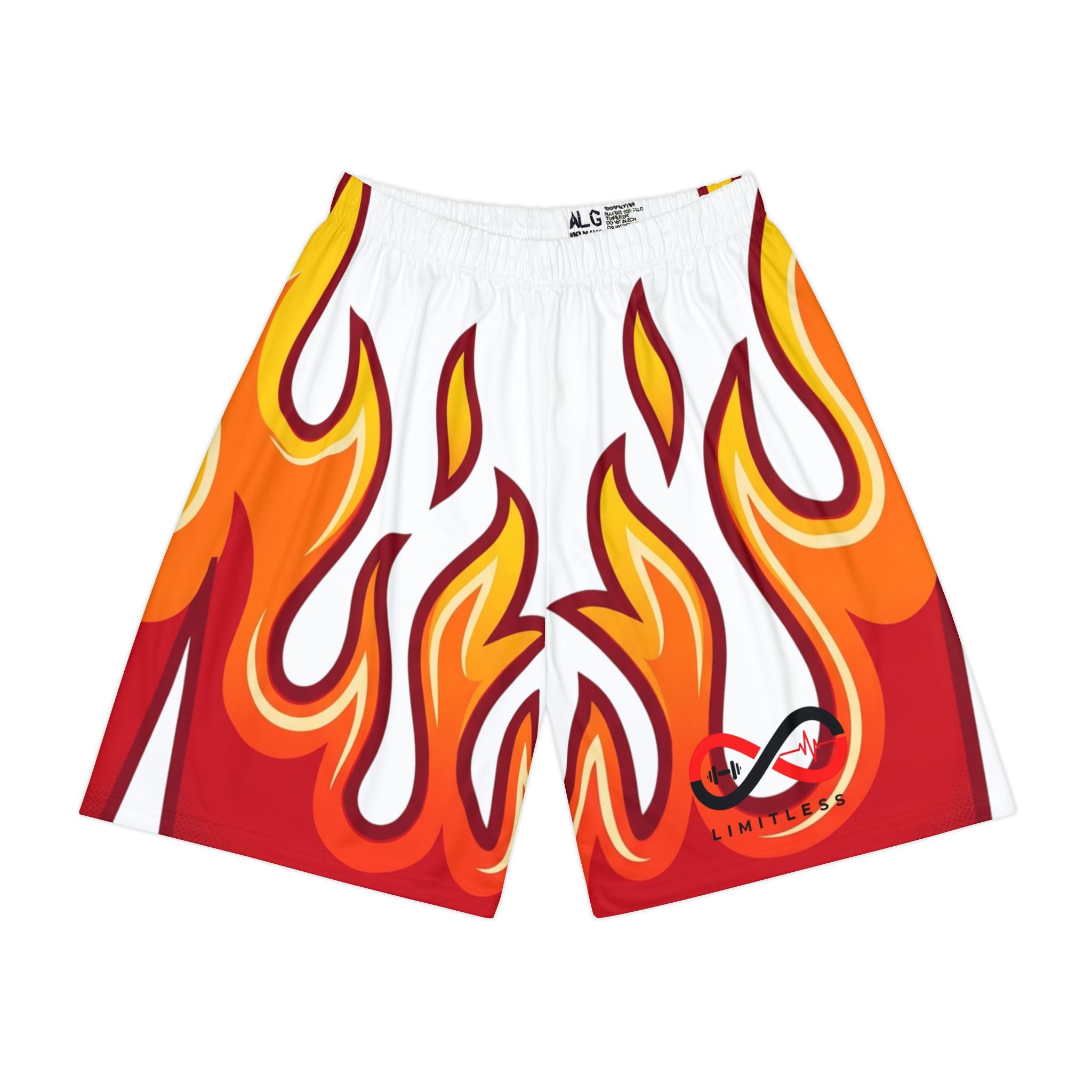 “Limitless” Flame Basketball Shorts (Red)