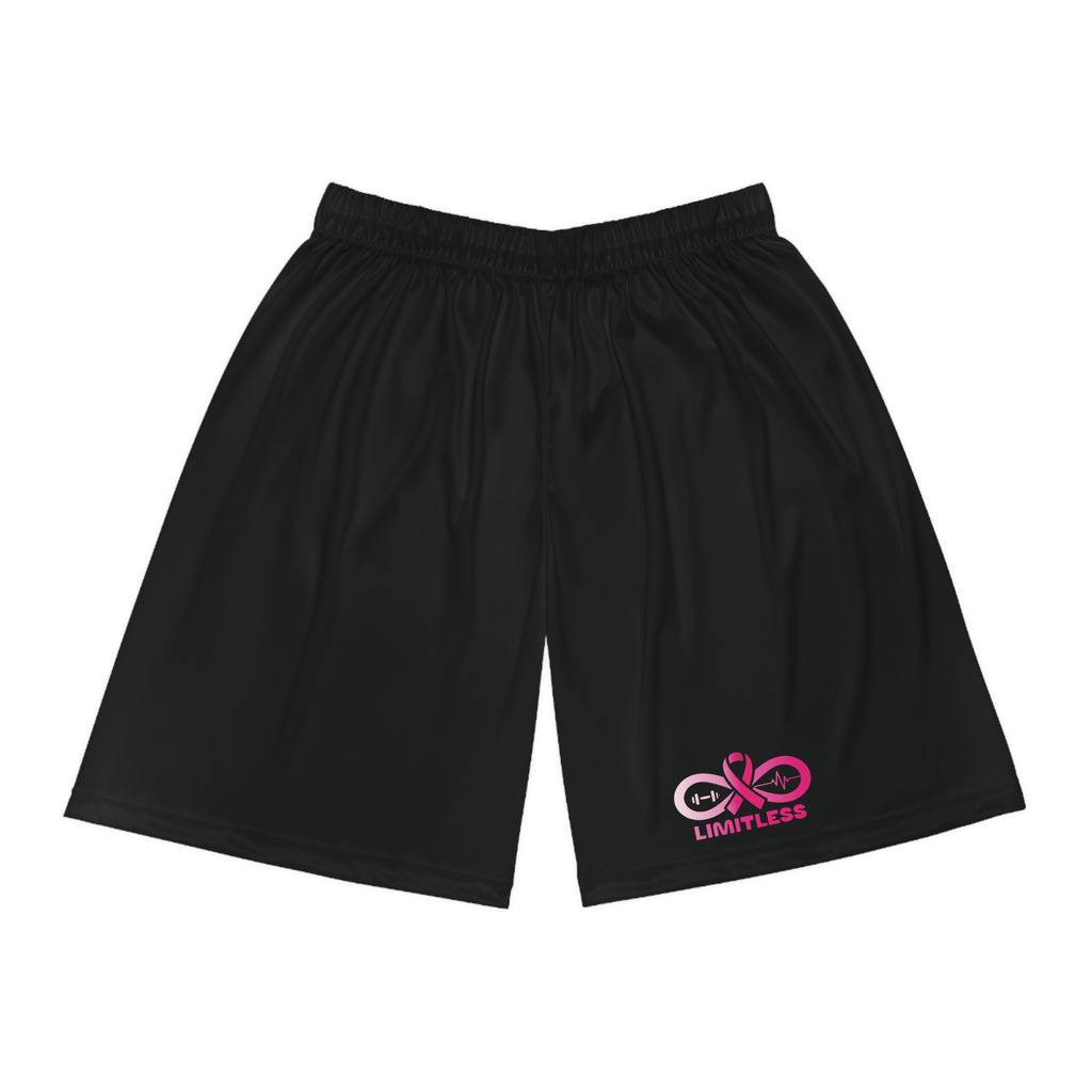 “Limitless” “Breast Cancer Awareness” Basketball Shorts (Black)