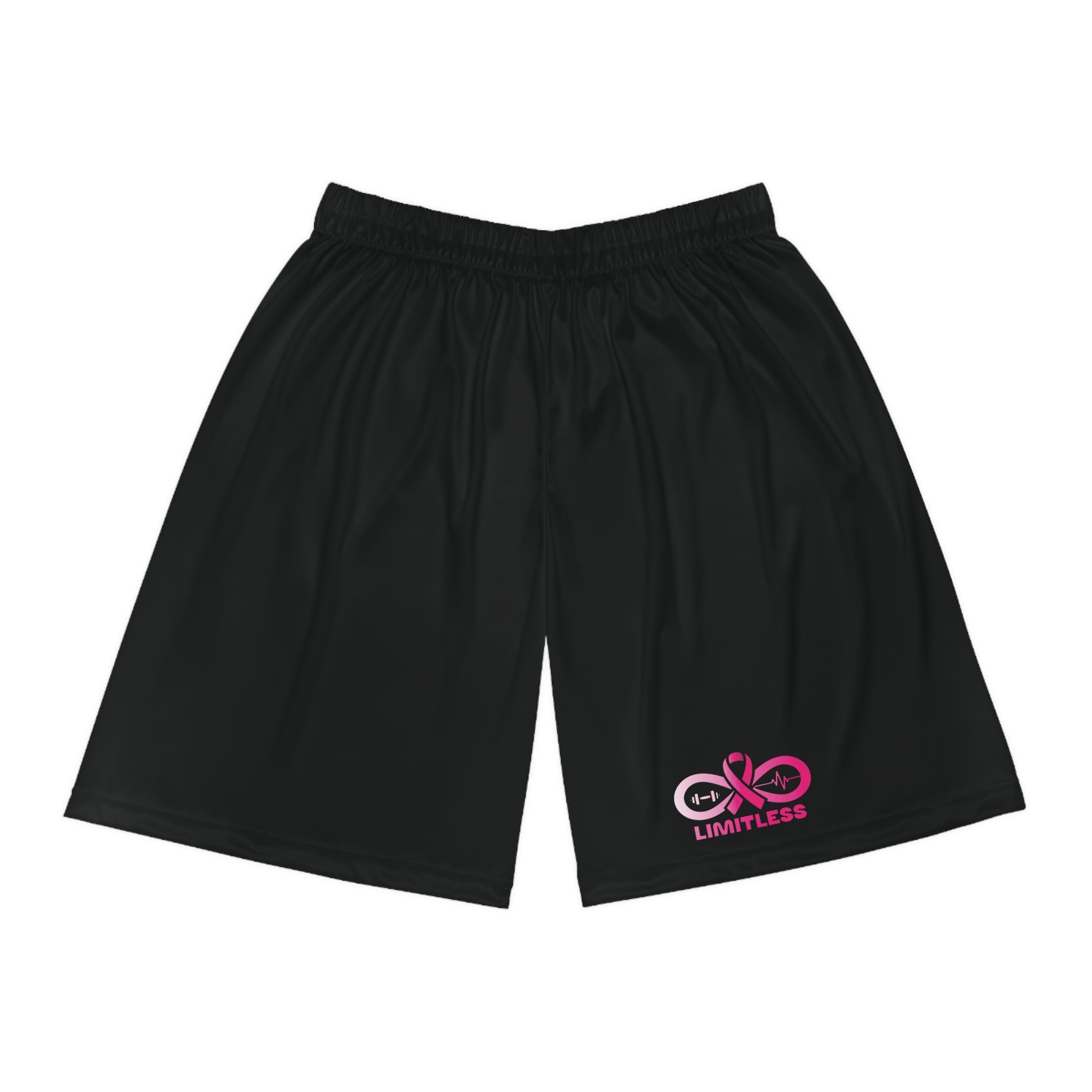 “Limitless” “Breast Cancer Awareness” Basketball Shorts (Black)